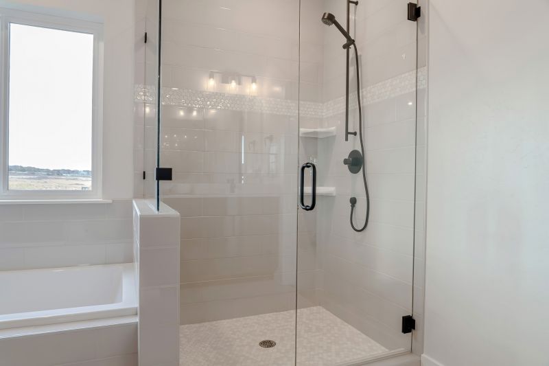 Corner Shower with Glass Door